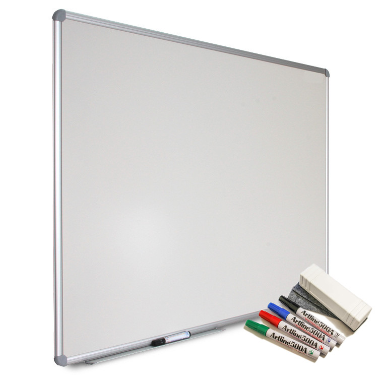 Quadro branco com pack de marcadores e apagador