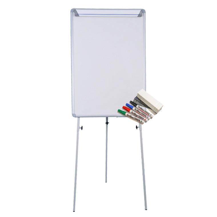 Quadro branco com pack de marcadores e apagador